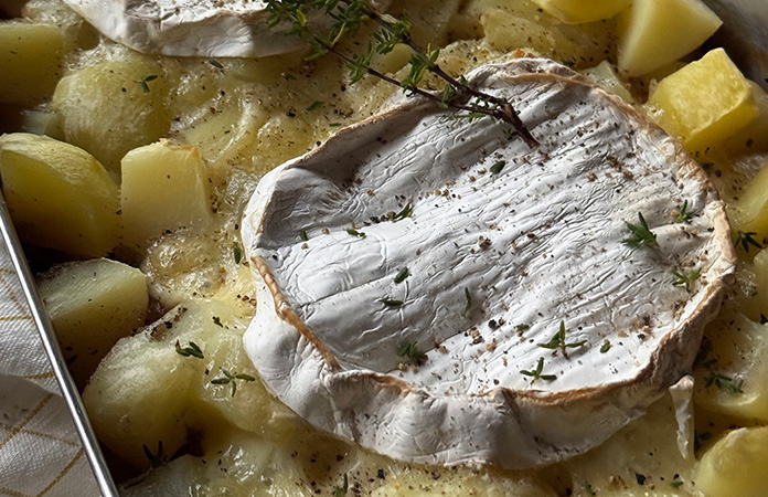 Ingrédients gratin croute fleurie pomme de terre champignons